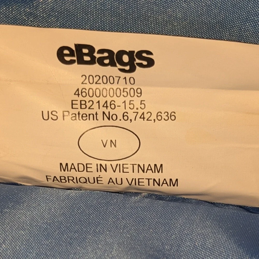 eBags Professional Slim Laptop Backpack Blue Travel Business Carry On 16x14x5.5